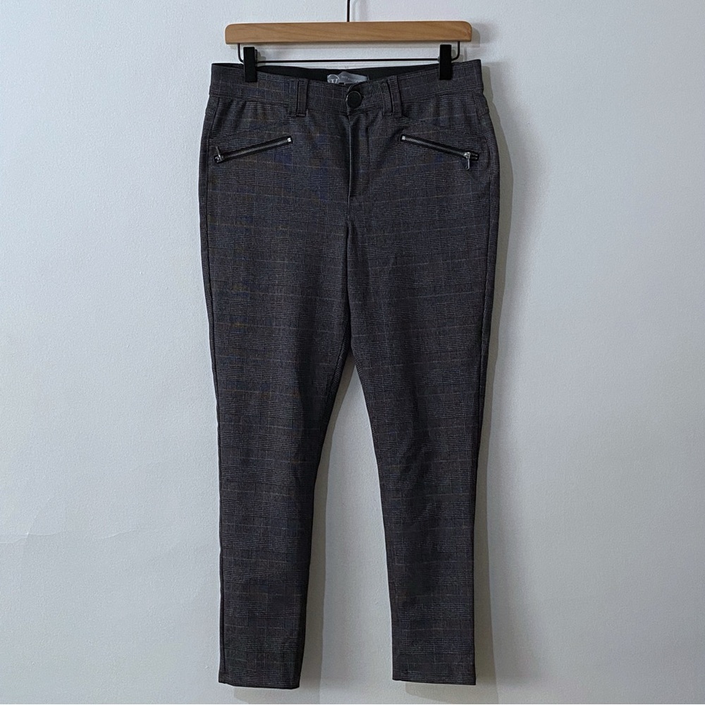 Wit & Wisdom Size 10P Mini Plaid Skinny Pull On Pants Size 10 Petite